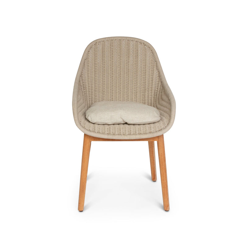 Forli Arm Chair - BETACO Chairs - Grey Rope / Teak - HORNE