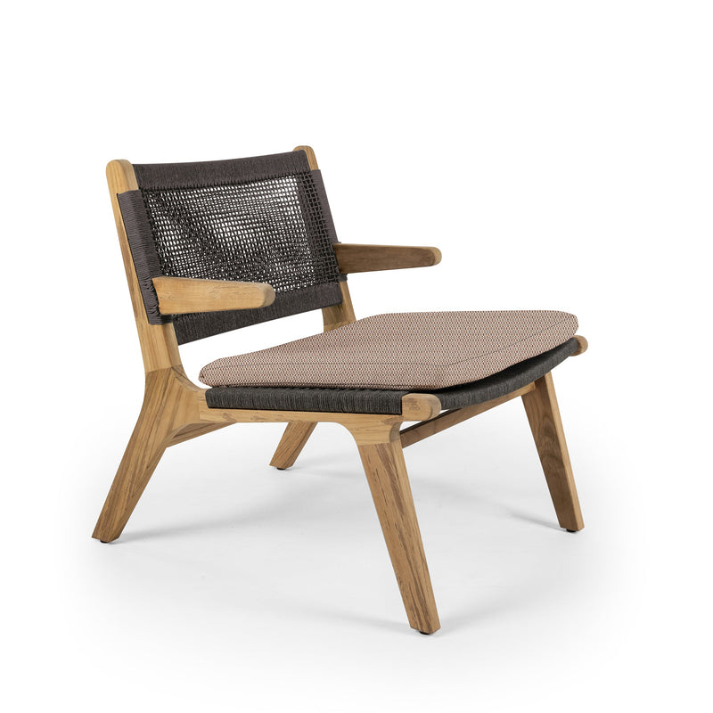 Forte Lounge Chair - Open Weave - BETACO Chairs - Linen Rope / Teak - HORNE