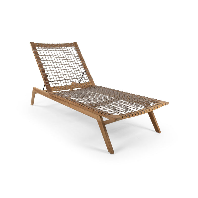 Forte Sun Lounger - BETACO Chairs - Taupe Straps / Teak - HORNE