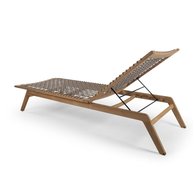Forte Sun Lounger - BETACO Chairs - Taupe Straps / Teak - HORNE