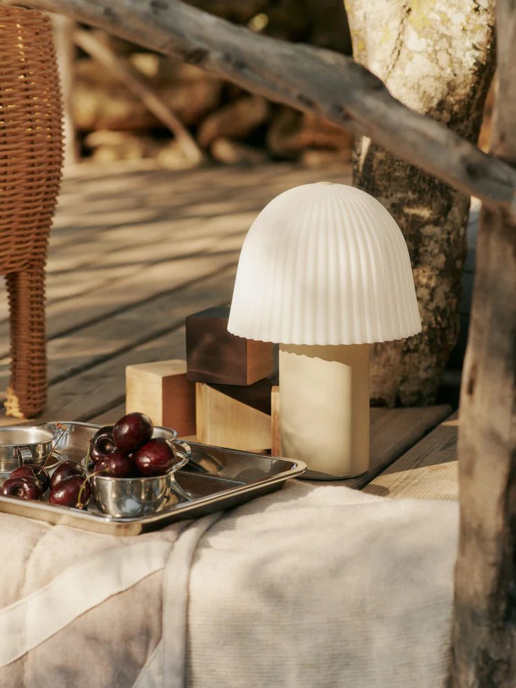 Frill Portable Lamp - Ferm Living Lighting - Cashmere/White - HORNE