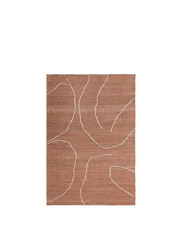Gesso Jute Rug - Ferm Living Rugs - 78" x 55" - Terracotta/Off - White - HORNE