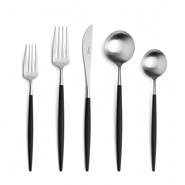 Goa Cutlery - Brushed Steel - 5pc Set - Cutipol Flatware + Serving Pieces - HORNE