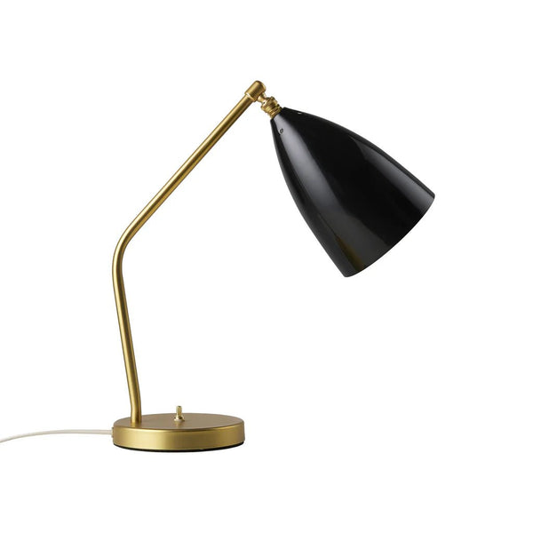 Gräshoppa Table Lamp - Metal Shade - Gubi Table Lamps - Brass - Black Glossy - HORNE