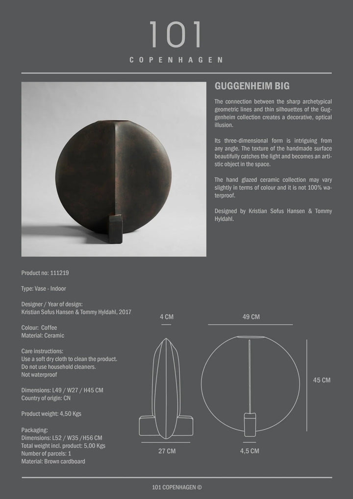 Guggenheim Vase - 101 Copenhagen Vases - Petit - Bone White - HORNE