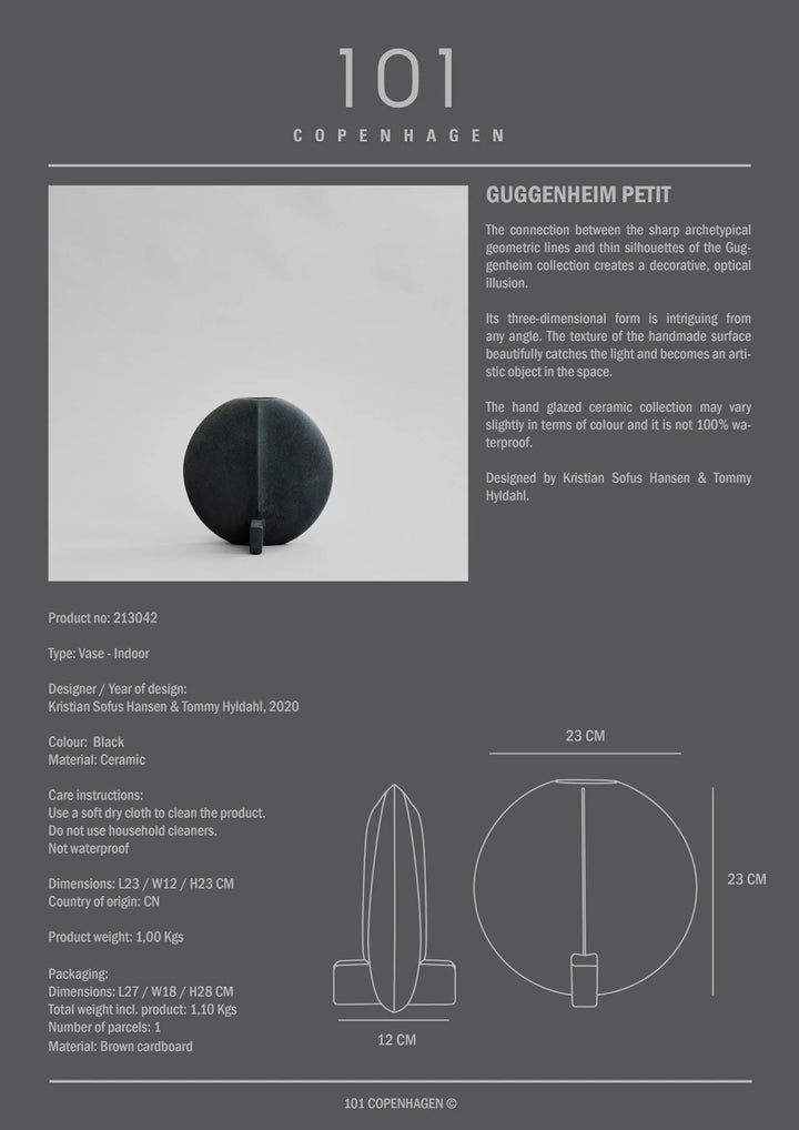 Guggenheim Vase - 101 Copenhagen Vases - Petit - Bone White - HORNE