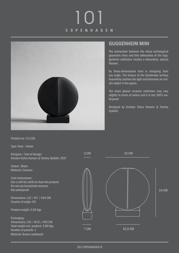 Guggenheim Vase - 101 Copenhagen Vases - Petit - Bone White - HORNE