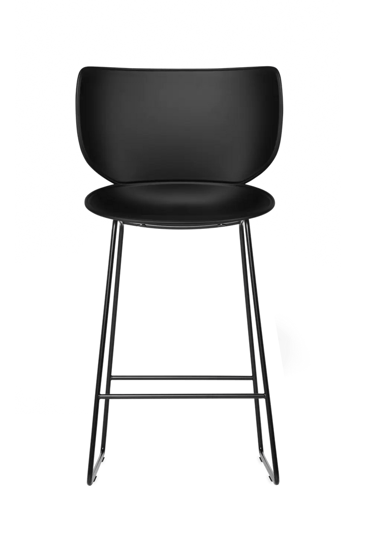 Hana Bar Stool Un - Upholstered Set of 2 - Moooi Stools + Benches + Ottomans - Black - Black - High - HORNE
