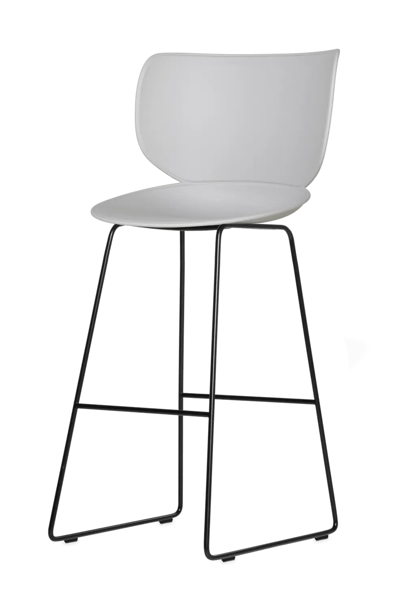 Hana Bar Stool Un - Upholstered Set of 2 - Moooi Stools + Benches + Ottomans - Black - Black - High - HORNE
