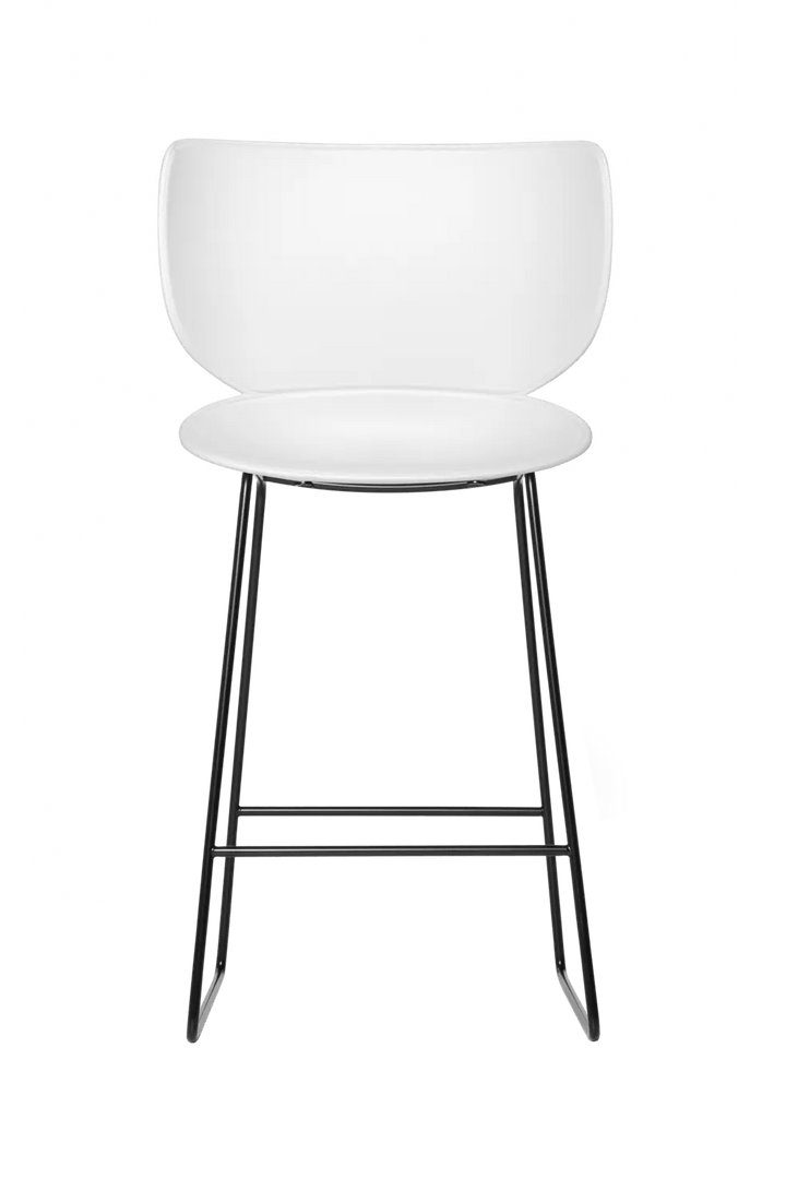 Hana Bar Stool Un - Upholstered Set of 2 - Moooi Stools + Benches + Ottomans - Black - Black - High - HORNE