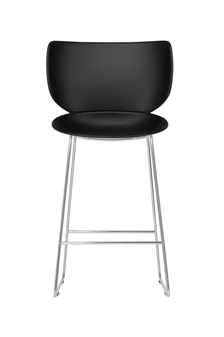 Hana Bar Stool Un - Upholstered Set of 2 - Moooi Stools + Benches + Ottomans - Black - Black - High - HORNE
