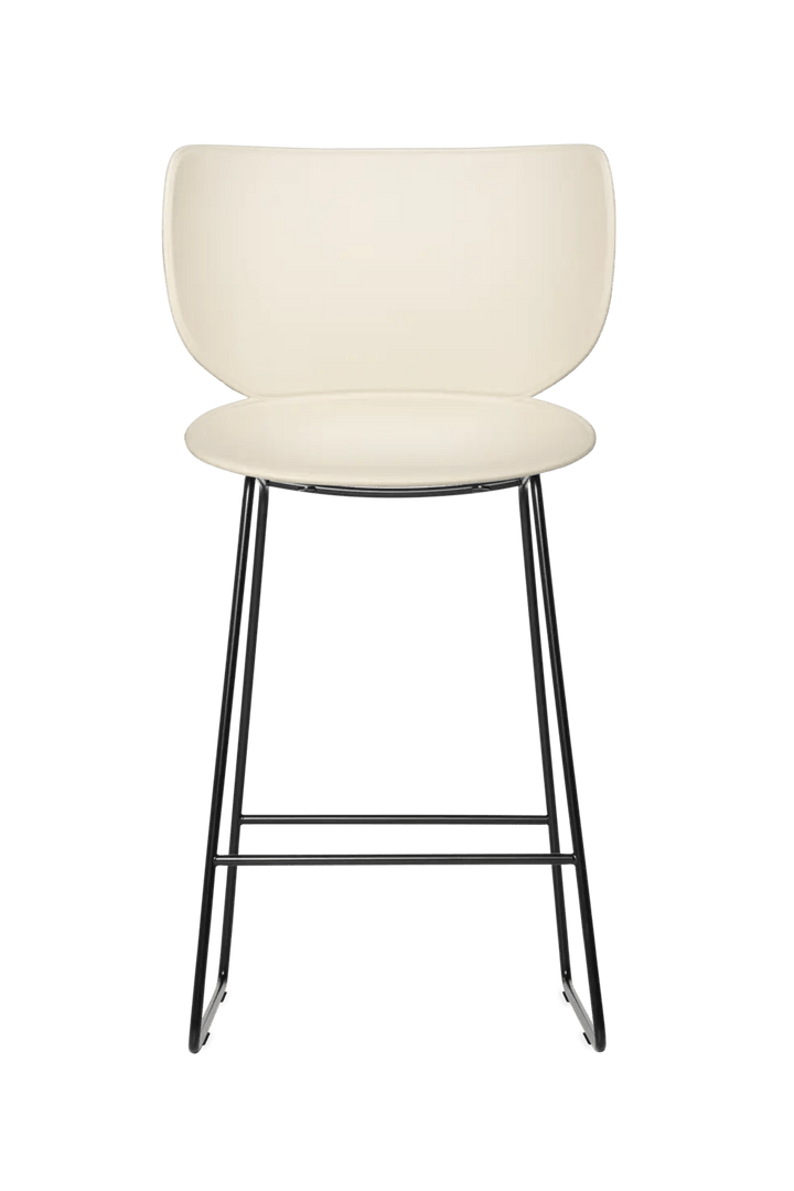 Hana Bar Stool Un - Upholstered Set of 2 - Moooi Stools + Benches + Ottomans - Black - Black - High - HORNE