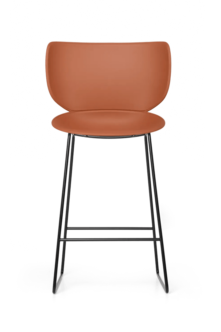 Hana Bar Stool Un - Upholstered Set of 2 - Moooi Stools + Benches + Ottomans - Black - Black - High - HORNE