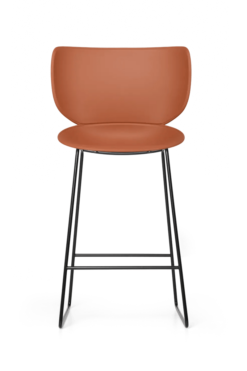 Hana Bar Stool Un - Upholstered Set of 2 - Moooi Stools + Benches + Ottomans - Black - Black - High - HORNE