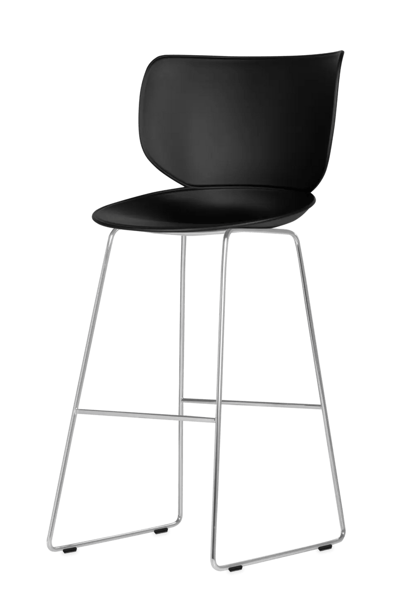 Hana Bar Stool Un - Upholstered Set of 2 - Moooi Stools + Benches + Ottomans - Black - Black - High - HORNE