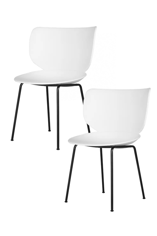 Hana Chairs Un - Upholstered Set of 4 - Moooi Chairs - White - Black - NON - STACKABLE - HORNE