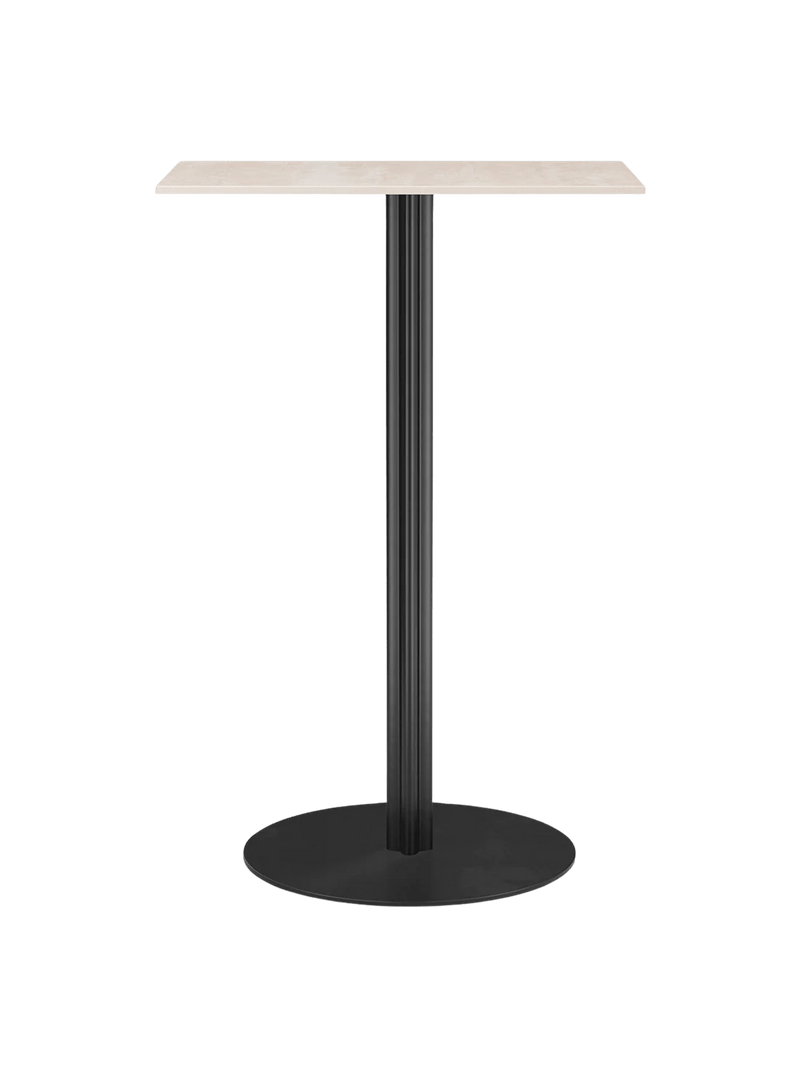 Harbour Column Bar Table - Audo Copenhagen Tables + Desks - Round base - 27.6 × 23.6 in - Black Oak - HORNE