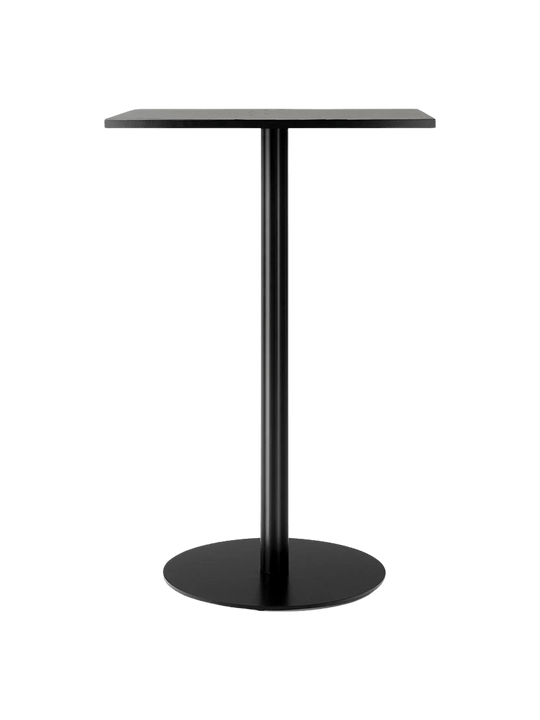 Harbour Column Bar Table - Audo Copenhagen Tables + Desks - Round base - 27.6 × 23.6 in - Black Oak - HORNE