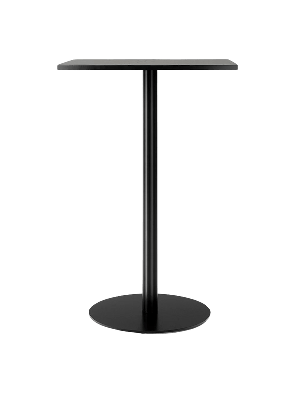 Harbour Column Bar Table - Audo Copenhagen Tables + Desks - Round base - 27.6 × 23.6 in - Black Oak - HORNE