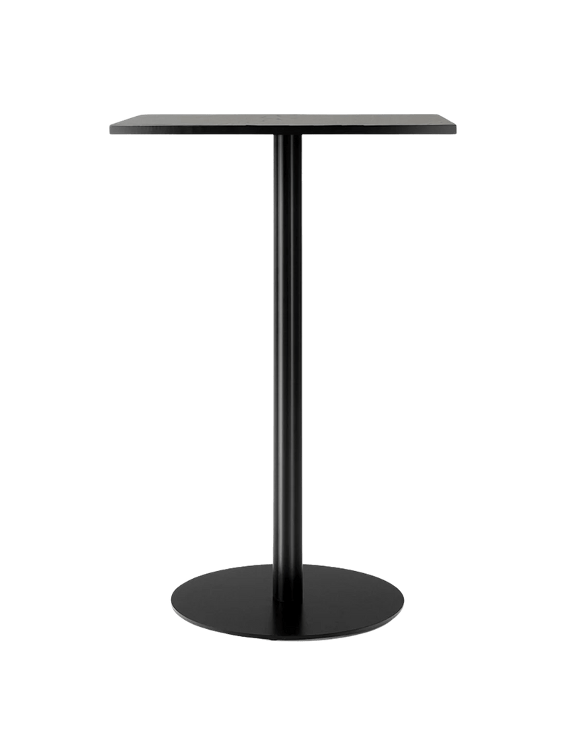 Harbour Column Bar Table - Audo Copenhagen Tables + Desks - Round base - 27.6 × 23.6 in - Black Oak - HORNE