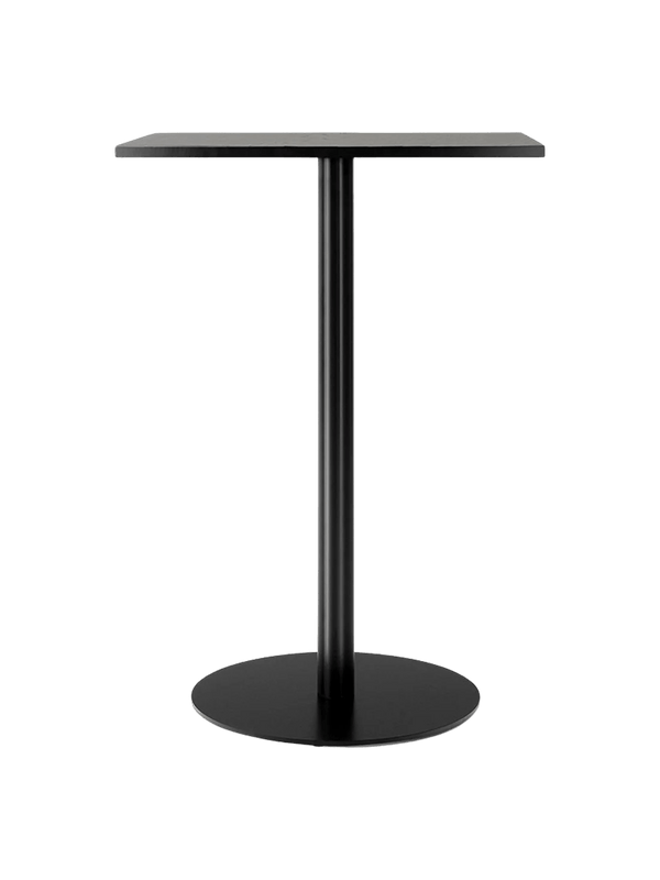 Harbour Column Counter Table - Audo Copenhagen Tables + Desks - Round base - 27.6 × 23.6 in - Linoleum Charcoal - HORNE