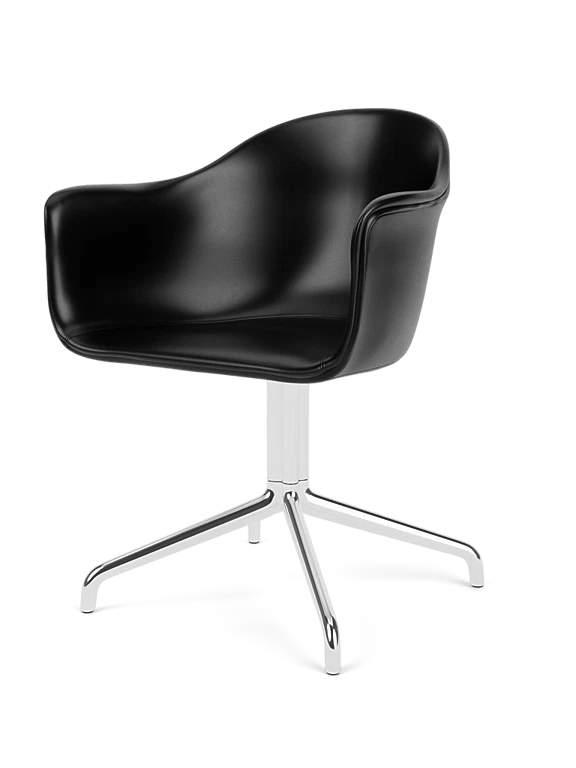 Harbour Dining Chair - Star Base - Audo Copenhagen Chairs - Dakar 0842 - Polished Aluminium - With Return - HORNE