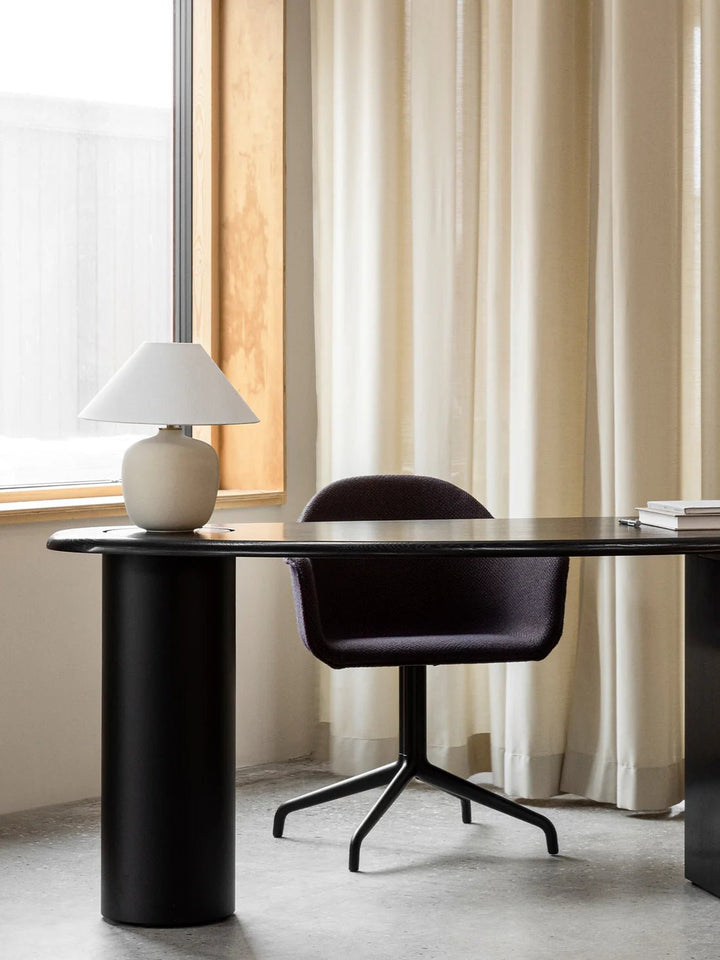 Harbour Dining Chair - Star Base - Audo Copenhagen Chairs - Dakar 0842 - Polished Aluminium - With Swivel - HORNE
