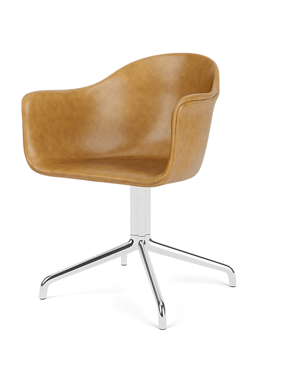 Harbour Dining Chair - Star Base - Audo Copenhagen Chairs - Dakar 0250 - Polished Aluminium - With Return - HORNE