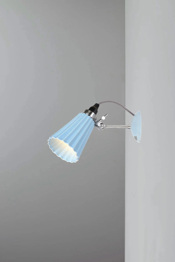 Hector Small Pleat Wall Light - Original BTC Table + Task - Light blue - HORNE