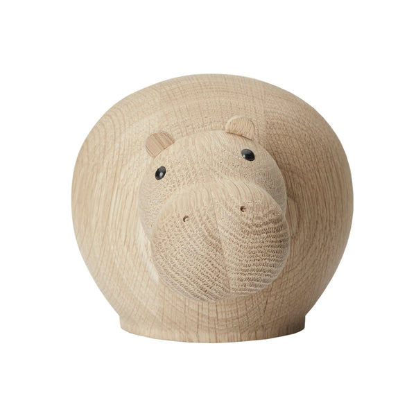 Hibo Hippopotamus - Oak - Woud Art + Objects - Medium - HORNE