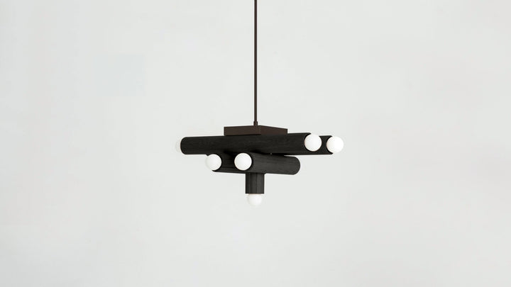 Hieroglyph Pendant - Workstead Pendants - Oxidized Ash - Hewn Brass + Beige Cord - HORNE