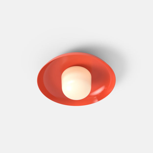 Hoist Flush Mount - Medium Shade - RBW Lighting - Vermilion - Large Glass Diffuser - 2700K (warm white) - HORNE