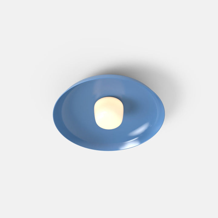 Hoist Flush Mount - Medium Shade - RBW Lighting - Blue Gloss - Small Glass Diffuser - 2700K (warm white) - HORNE
