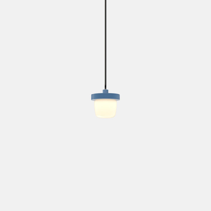 Hoist Pendant - No Shade - RBW Lighting - Blue Gloss - Small Glass Diffuser - 2700K (warm white) - HORNE