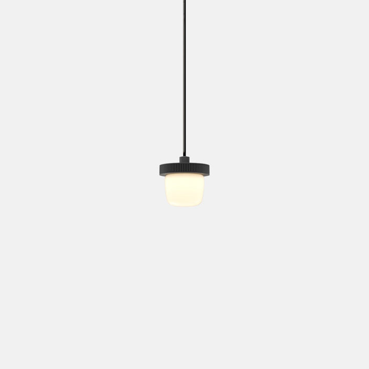 Hoist Pendant - No Shade - RBW Lighting - Matte Black - Small Glass Diffuser - 2700K (warm white) - HORNE