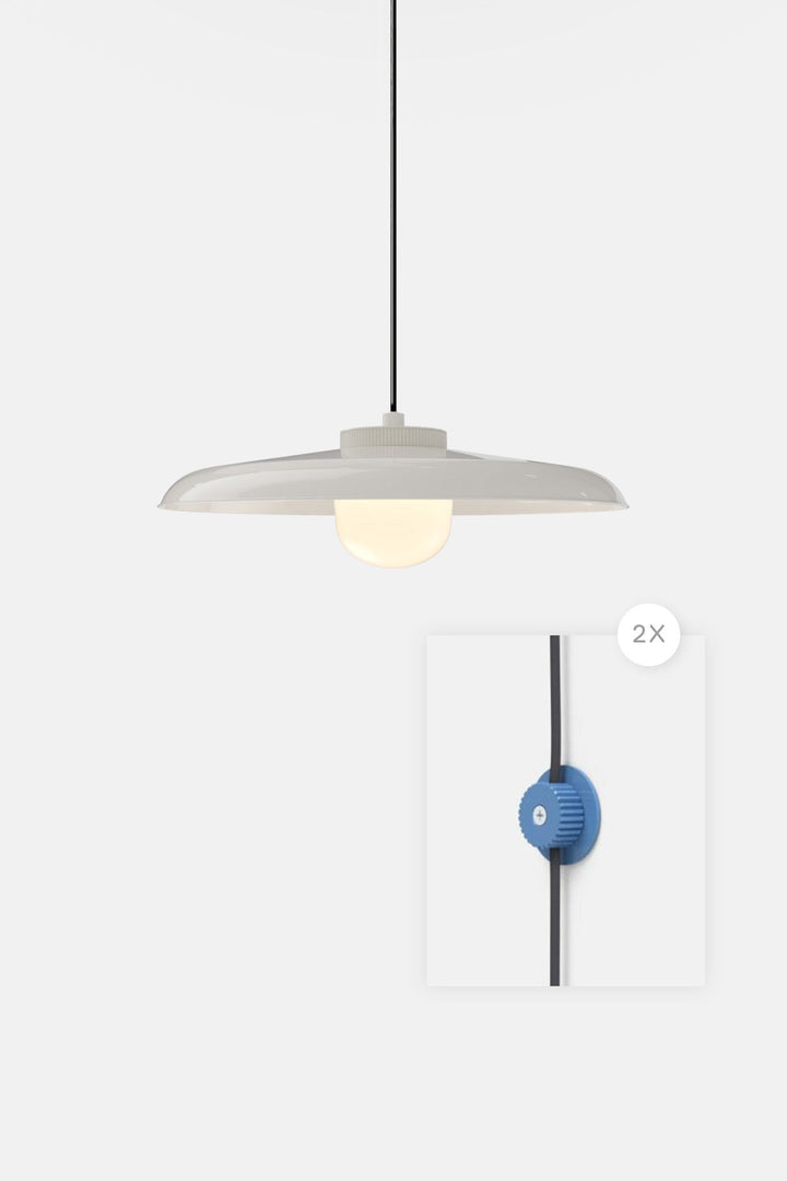 Hoist Pendant Plug - In - Large Glass Diffuser - Large Shade - RBW Lighting - Cream White - Blue Gloss - 2700K (warm white) - HORNE