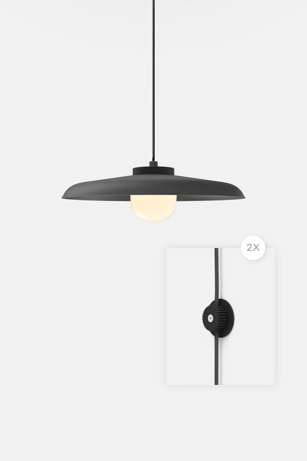 Hoist Pendant Plug - In - Large Glass Diffuser - Large Shade - RBW Lighting - Matte Black - Matte Black - 2700K (warm white) - HORNE