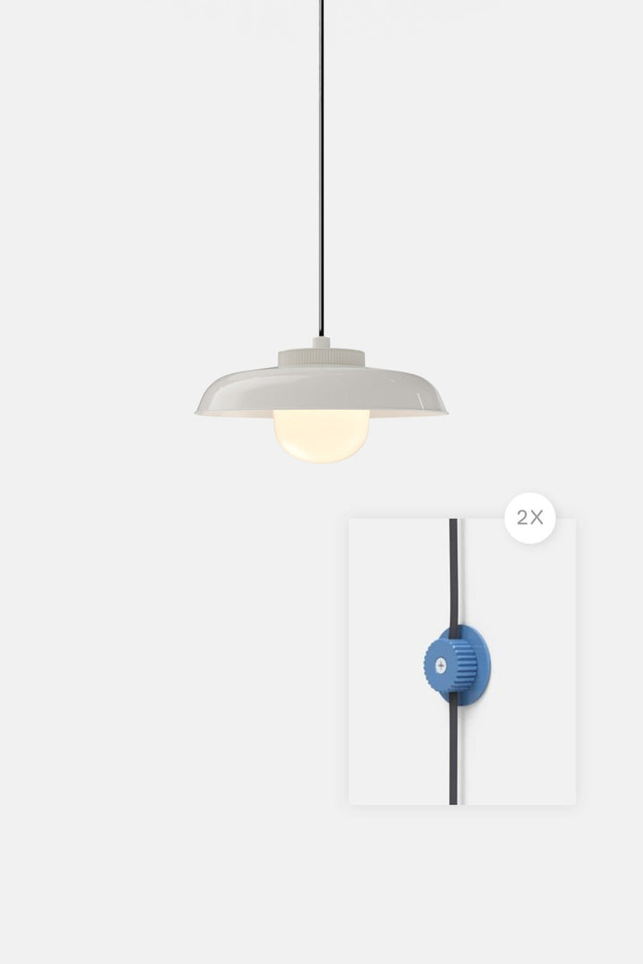 Hoist Pendant Plug - In - Large Glass Diffuser - Medium Shade - RBW Lighting - Cream White - Blue Gloss - 2700K (warm white) - HORNE