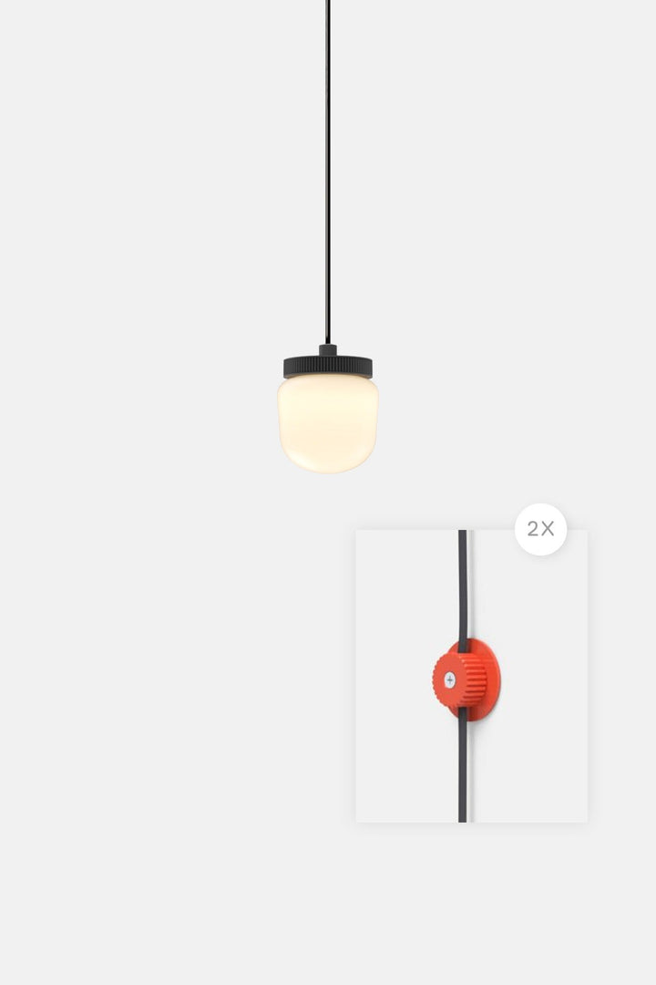 Hoist Pendant Plug - In - Large Glass Diffuser - No Shade - RBW Lighting - Matte Black - Vermilion - 2700K (warm white) - HORNE