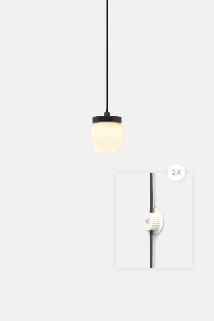Hoist Pendant Plug - In - Large Glass Diffuser - No Shade - RBW Lighting - Matte Black - Matte Black - 2700K (warm white) - HORNE
