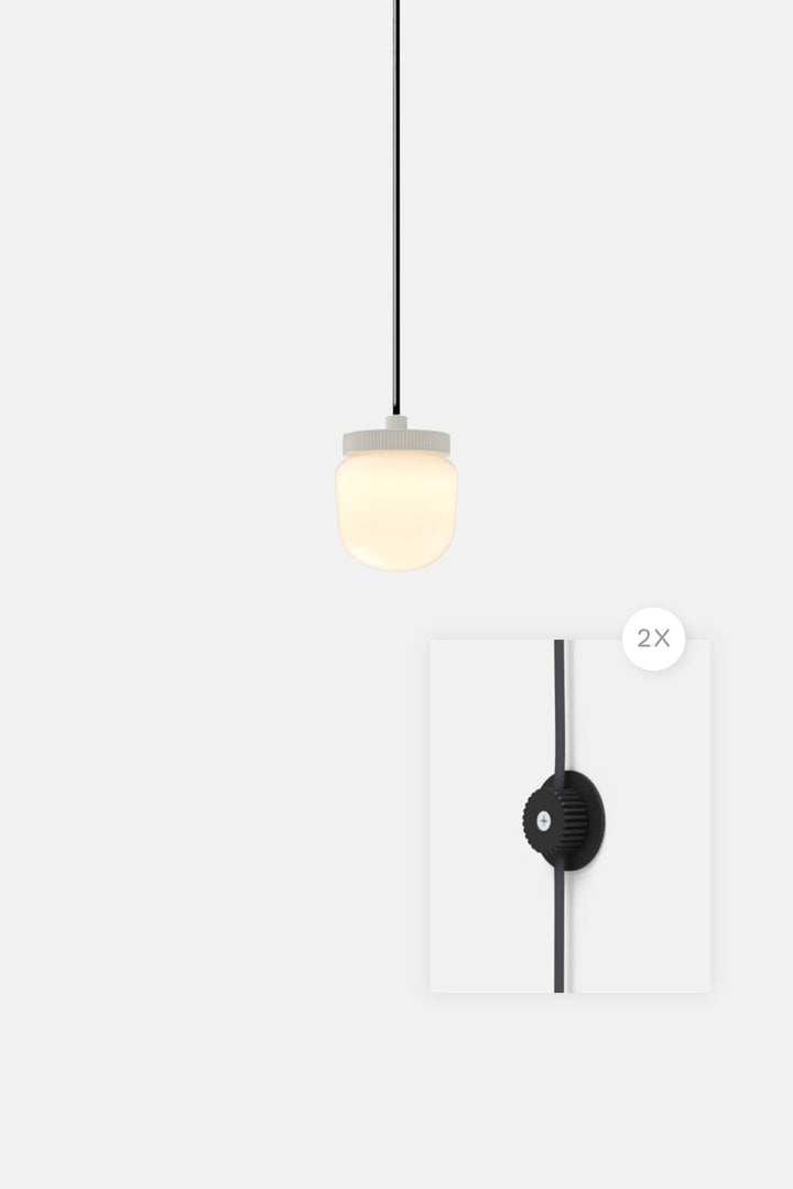 Hoist Pendant Plug - In - Large Glass Diffuser - No Shade - RBW Lighting - Cream White - Matte Black - 2700K (warm white) - HORNE
