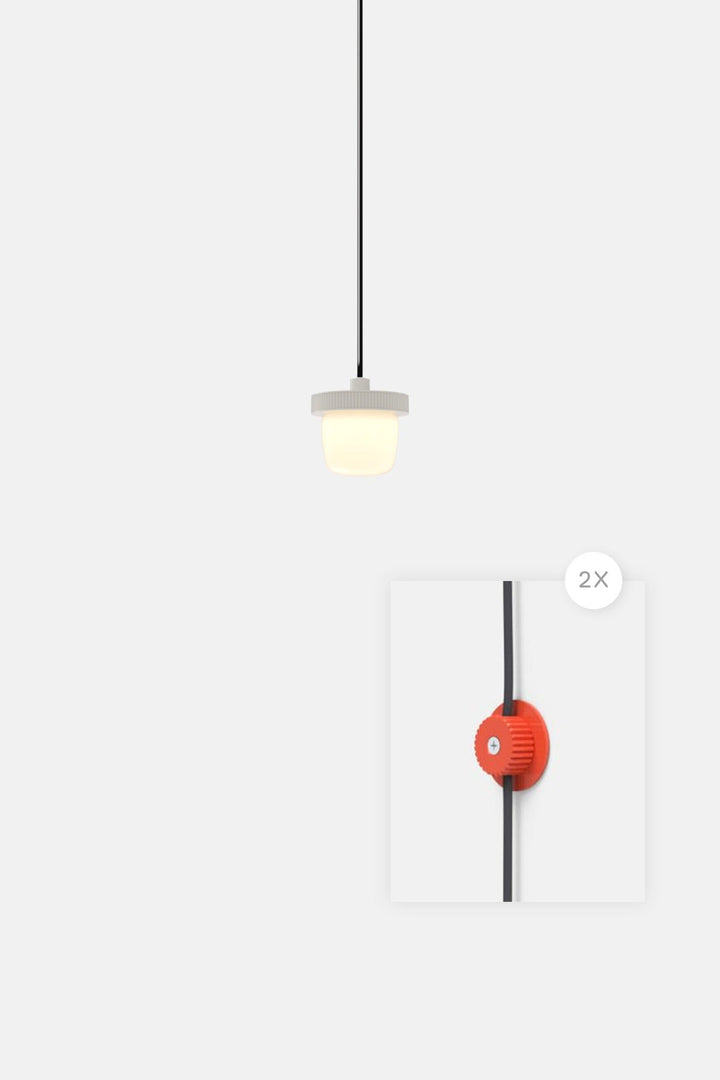 Hoist Pendant Plug - In - Small Glass Diffuser - No Shade - RBW Lighting - Cream White - Vermilion - 2700K (warm white) - HORNE