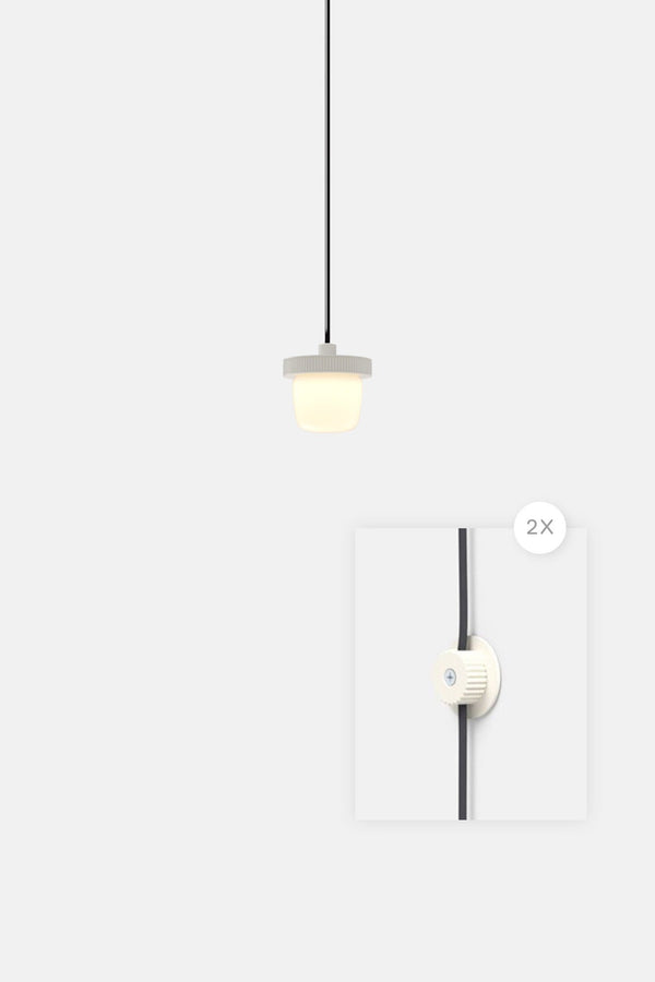 Hoist Pendant Plug - In - Small Glass Diffuser - No Shade - RBW Lighting - Cream White - Cream White - 2700K (warm white) - HORNE