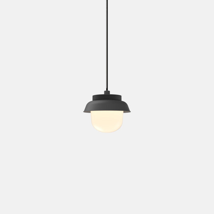 Hoist Pendant - Small Shade - RBW Lighting - Matte Black - Large Glass Diffuser - 2700K (warm white) - HORNE
