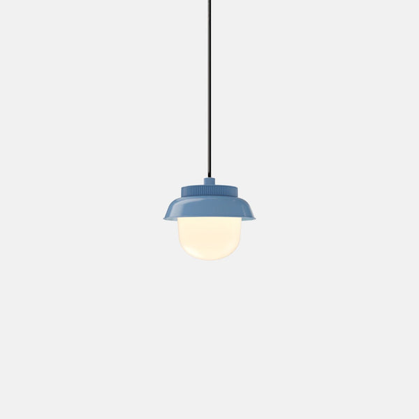 Hoist Pendant - Small Shade - RBW Lighting - Blue Gloss - Large Glass Diffuser - 2700K (warm white) - HORNE