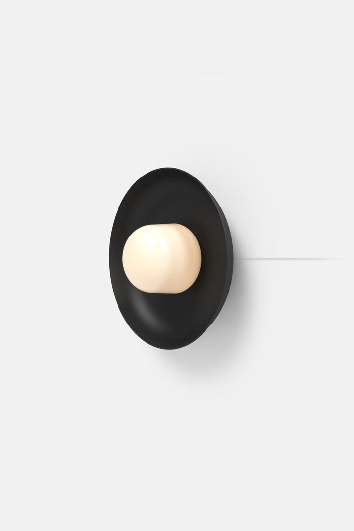 Hoist Sconce Corded - Large Glass Diffuser - Medium Shade - RBW Lighting - Matte Black - Corded Plug - in (Back) / 120V Input - 2700K (warm white) - HORNE