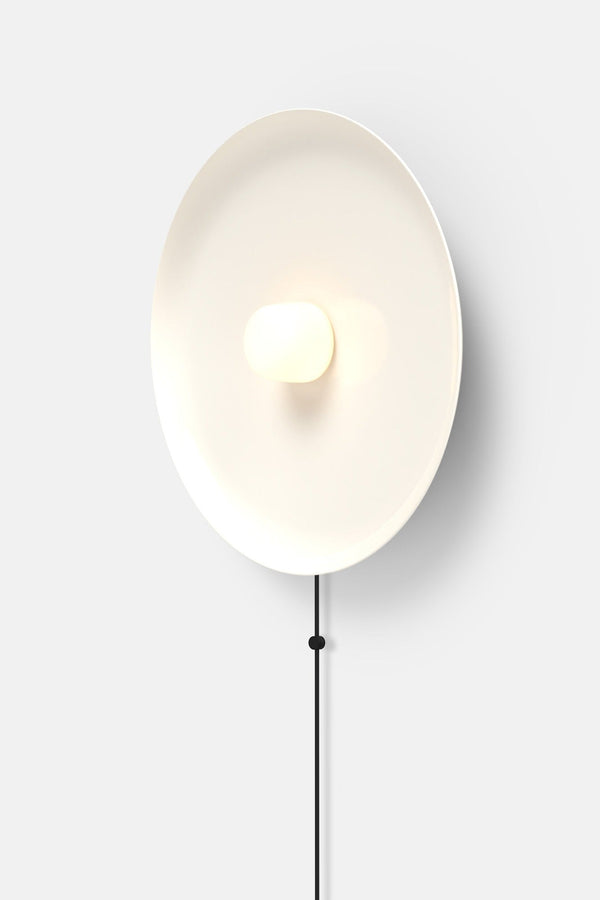 Hoist Sconce Corded - Small Glass Diffuser - Large Shade - RBW Lighting - Cream White - Corded Plug - in (Back) / 120V Input - 3000K (soft white) - HORNE