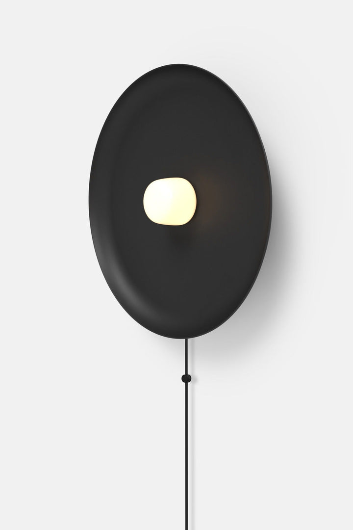 Hoist Sconce Corded - Small Glass Diffuser - Large Shade - RBW Lighting - Matte Black - Corded Plug - in (Back) / 120V Input - 3000K (soft white) - HORNE