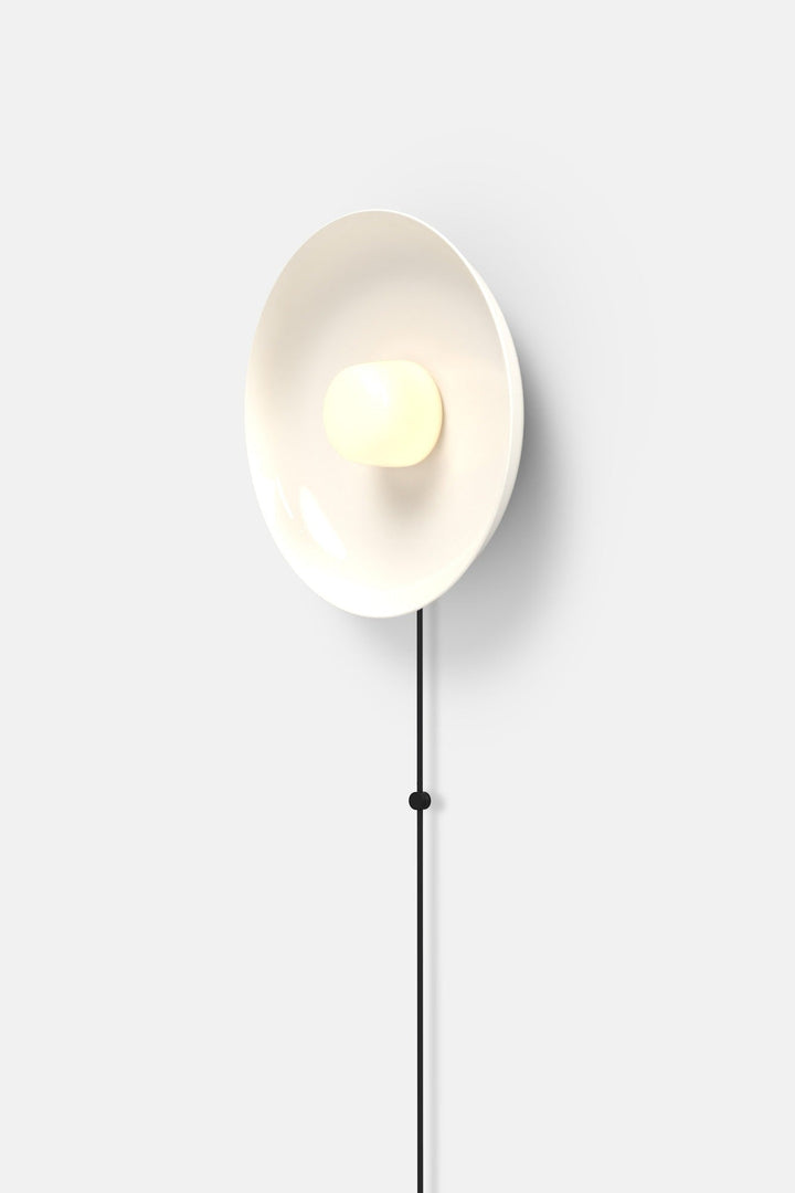 Hoist Sconce Corded - Small Glass Diffuser - Medium Shade - RBW Lighting - Cream White - Corded Plug - in (Back) / 120V Input - 3000K (soft white) - HORNE