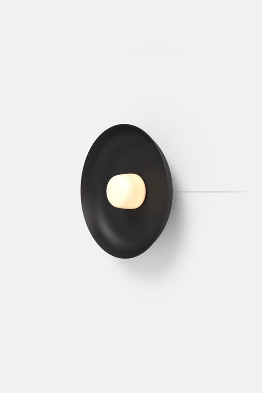 Hoist Sconce Corded - Small Glass Diffuser - Medium Shade - RBW Lighting - Matte Black - Corded Plug - in (Back) / 120V Input - 2700K (warm white) - HORNE